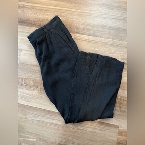 APC | Black Linen Pants | Size 40 / US 6 - 8 Large | Tapered | Button Ankle | 30